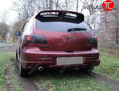 5 349 р. Накладка на задний бампер Sport CentreTuning  Mazda 3/Axela  BK (2003-2009) дорестайлинг, хэтчбэк, рестайлинг, хэтчбэк (Неокрашенная)  с доставкой в г. Керчь