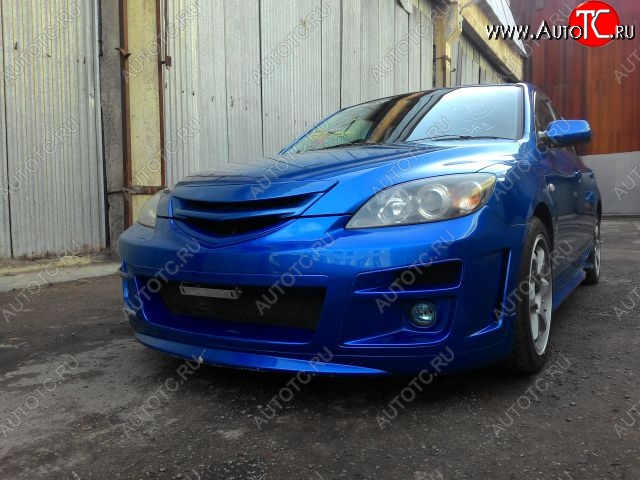 8 649 р. Передний бампер AutoEXE Mazda 3/Axela BK дорестайлинг, хэтчбэк (2003-2006) (Неокрашенный)  с доставкой в г. Керчь