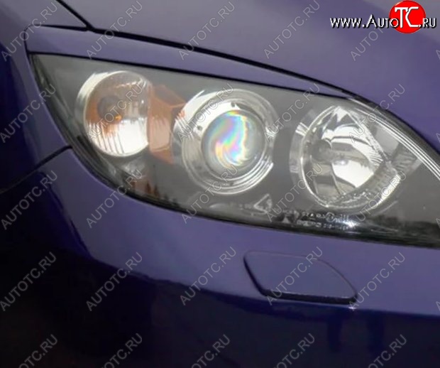 1 149 р. Реснички на фары Tuning-Sport v1 (короткие) Mazda 3/Axela BK дорестайлинг, хэтчбэк (2003-2006) (Неокрашенные)  с доставкой в г. Керчь