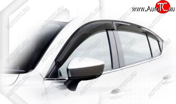 2 079 р. Дефлектора окон CA-Plastiс  Mazda 3/Axela  BM (2013-2016) дорестайлинг, хэтчбэк (Classic полупрозрачный, Без хром.молдинга)  с доставкой в г. Керчь