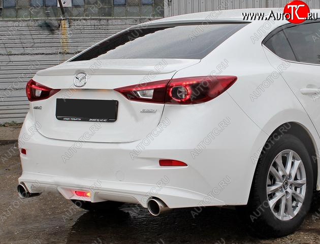 7 199 р. Диффузор заднего бампера Sport v1  Mazda 3/Axela  BM (2013-2016) дорестайлинг, хэтчбэк (Неокрашенная)  с доставкой в г. Керчь