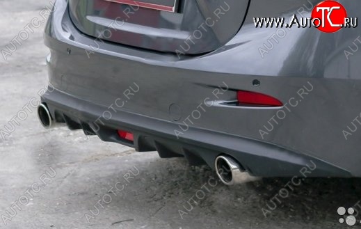 7 199 р. Диффузор заднего бампера Sport v2  Mazda 3/Axela  BM (2013-2016) дорестайлинг, хэтчбэк (Неокрашенная)  с доставкой в г. Керчь