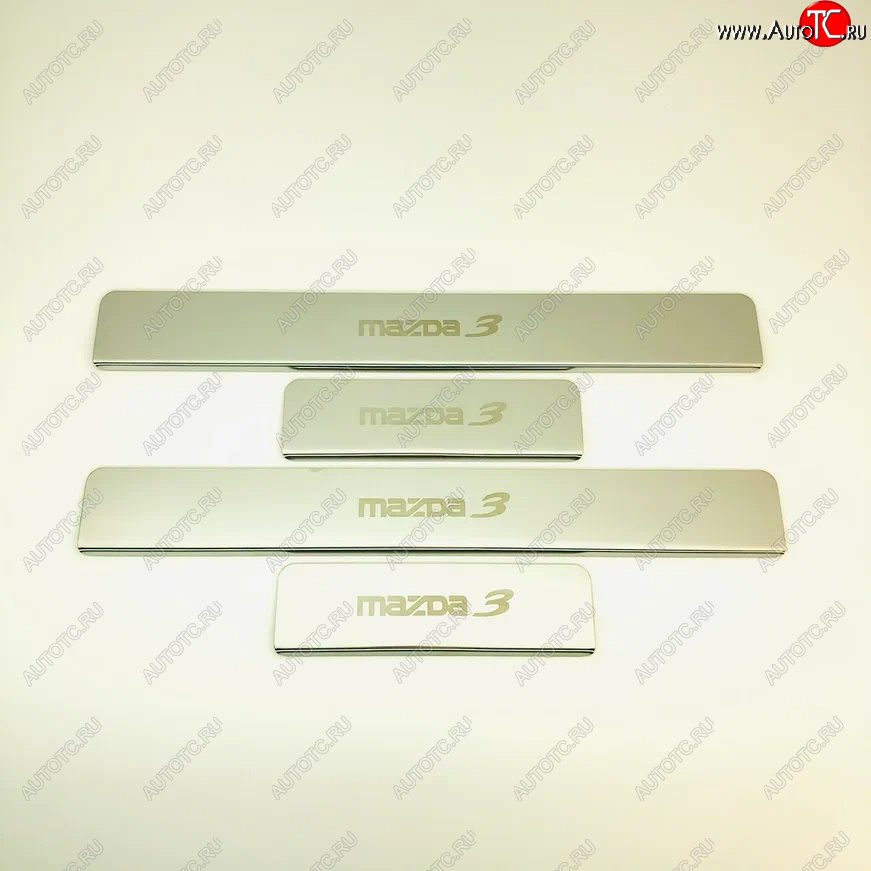 2 179 р. Накладки порожков салона INOX Mazda 3/Axela BM дорестайлинг, хэтчбэк (2013-2016) (Нержавеющая сталь)  с доставкой в г. Керчь