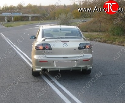 4 749 р. Накладка на задний бампер Style  Mazda 3/Axela  BK (2003-2006) дорестайлинг седан (Неокрашенная)  с доставкой в г. Керчь