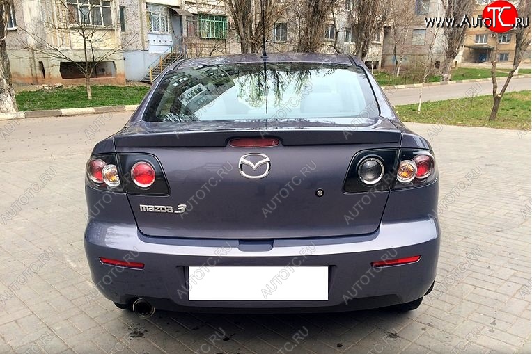 3 449 р. Лип спойлер SEDAN SPORT Mazda 3/Axela BK дорестайлинг седан (2003-2006) (Неокрашенный)  с доставкой в г. Керчь