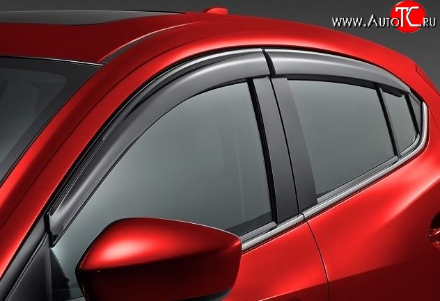 999 р. Комплект дефлекторов окон (ветровиков) 4 шт. Russtal Mazda 3/Axela BM дорестайлинг седан (2013-2016)  с доставкой в г. Керчь