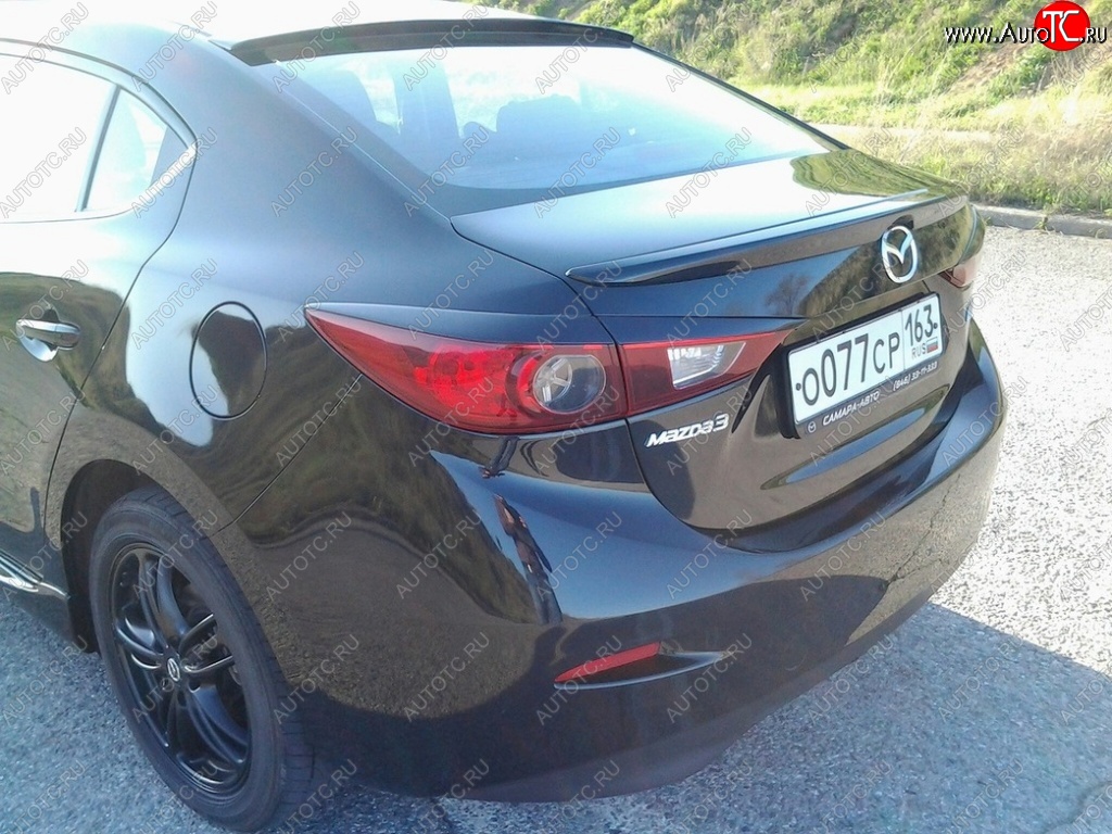 2 679 р. Козырёк на заднее лобовое стекло Узкий Mazda 3/Axela BM дорестайлинг седан (2013-2016) (Неокрашенный)  с доставкой в г. Керчь