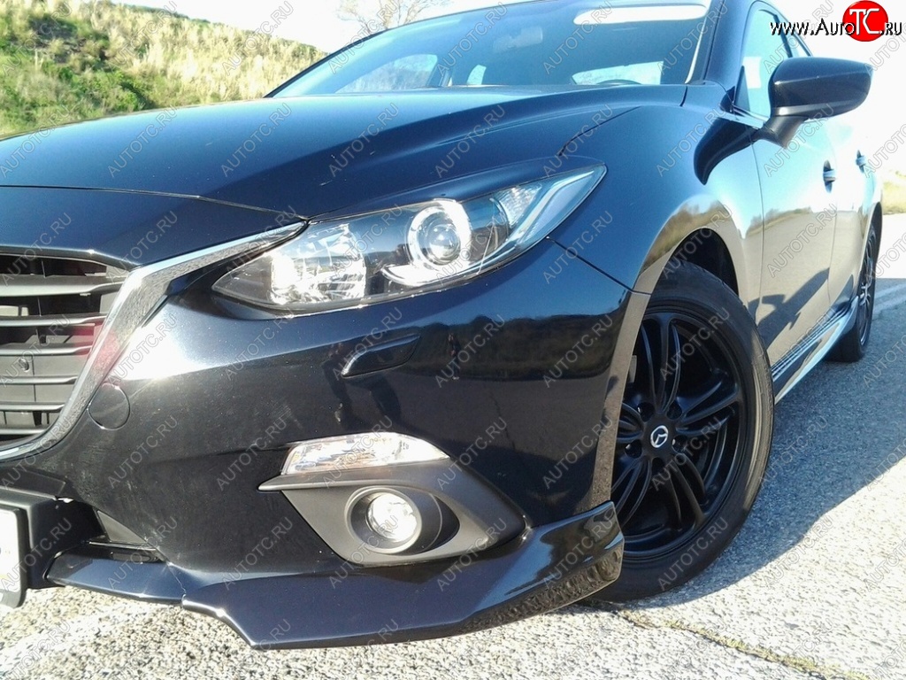 839 р. Реснички на фары M-Techno v2 Mazda 3/Axela BM дорестайлинг седан (2013-2016) (Неокрашенные)  с доставкой в г. Керчь
