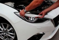 1 149 р. Реснички на фары Sport  Mazda 3/Axela  BM (2013-2016) дорестайлинг седан (Неокрашенные)  с доставкой в г. Керчь. Увеличить фотографию 2