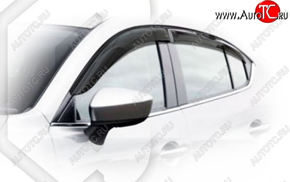 1 999 р. Дефлектора окон CA-Plastiс Mazda 3/Axela BM дорестайлинг седан (2013-2016) (Classic полупрозрачный, Без хром молдингов)  с доставкой в г. Керчь