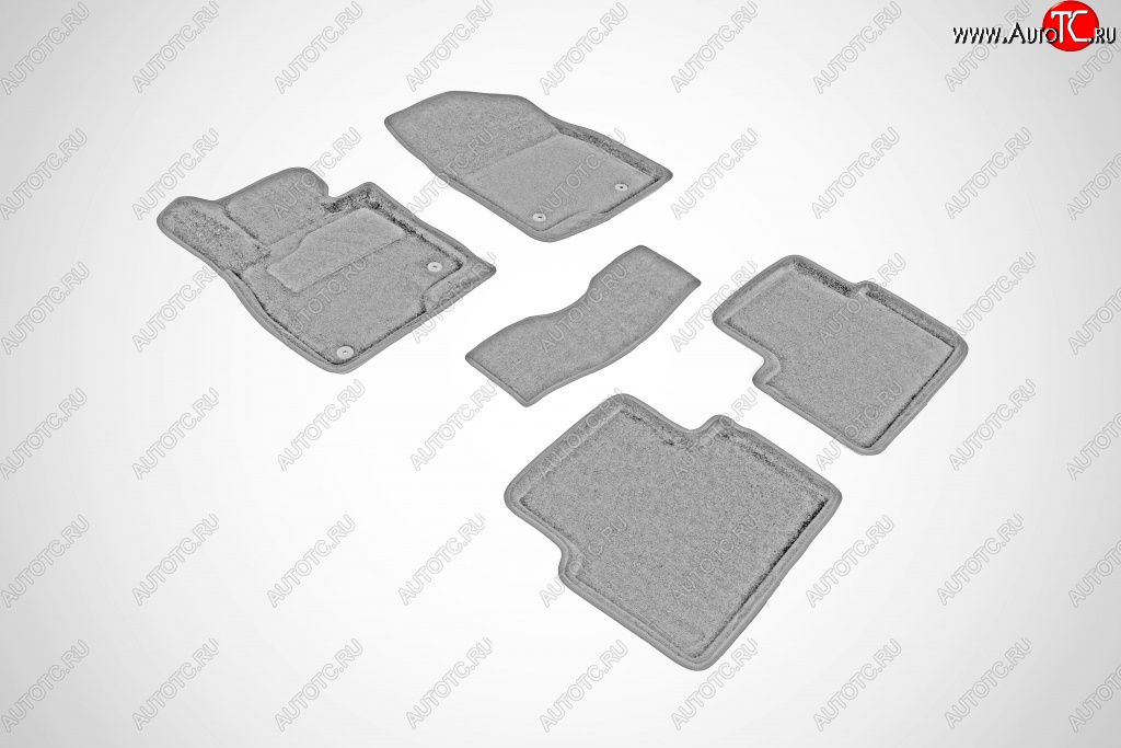 6 709 р. Износостойкие коврики в салон SeiNtex Premium 3D 4 шт. (ворсовые, серые) Mazda 3/Axela BM дорестайлинг, хэтчбэк (2013-2016)  с доставкой в г. Керчь