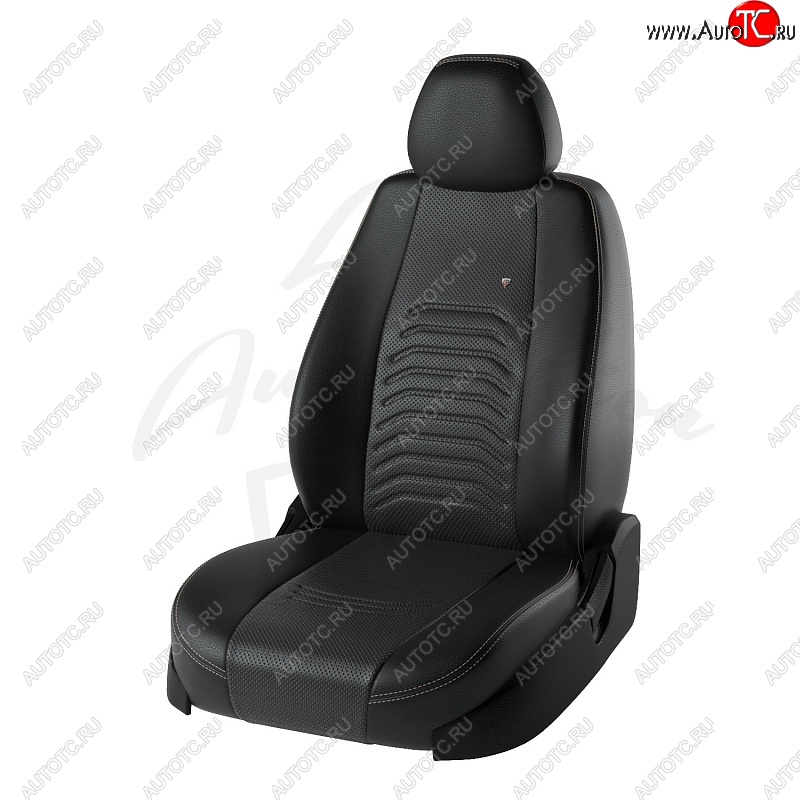 8 249 р. Чехлы для сидений Lord Autofashion Денвер (экокожа) Mazda 3/Axela BM дорестайлинг, хэтчбэк (2013-2016) (Чёрный, вставка чёрная)  с доставкой в г. Керчь