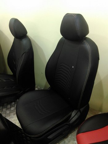 8 249 р. Чехлы для сидений Lord Autofashion Денвер (экокожа) Mazda 3/Axela BM дорестайлинг, хэтчбэк (2013-2016) (Чёрный, вставка чёрная)  с доставкой в г. Керчь. Увеличить фотографию 8