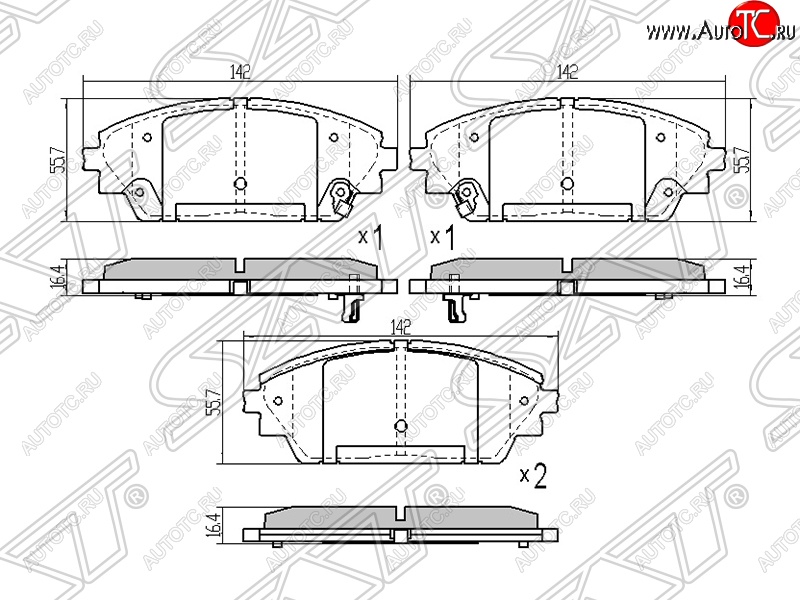 1 099 р. Колодки тормозные SAT (передние) Mazda 3/Axela BM дорестайлинг седан (2013-2016)  с доставкой в г. Керчь