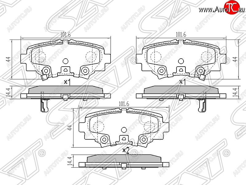 789 р. Колодки тормозные SAT (задние) Mazda 3/Axela BM дорестайлинг седан (2013-2016)  с доставкой в г. Керчь