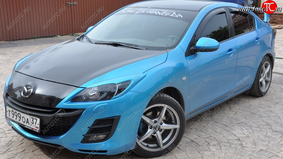 1 859 р. Реснички на фары MV-Tuning Mazda 3/Axela BL дорестайлинг седан (2009-2011) (Неокрашенные)  с доставкой в г. Керчь