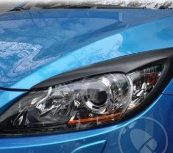 1 859 р. Реснички на фары MV-Tuning Mazda 3/Axela BL дорестайлинг седан (2009-2011) (Неокрашенные)  с доставкой в г. Керчь. Увеличить фотографию 2