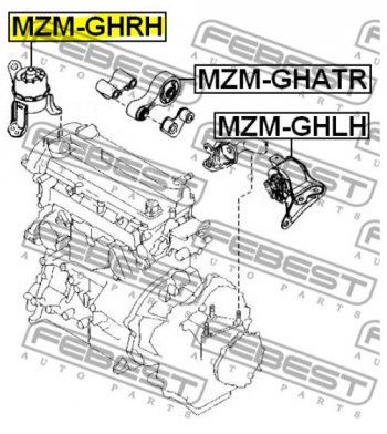 5 799 р. Правая подушка двигателя Febest (гидравлическая) Mazda 6 GH рестайлинг седан (2010-2012)  с доставкой в г. Керчь. Увеличить фотографию 4