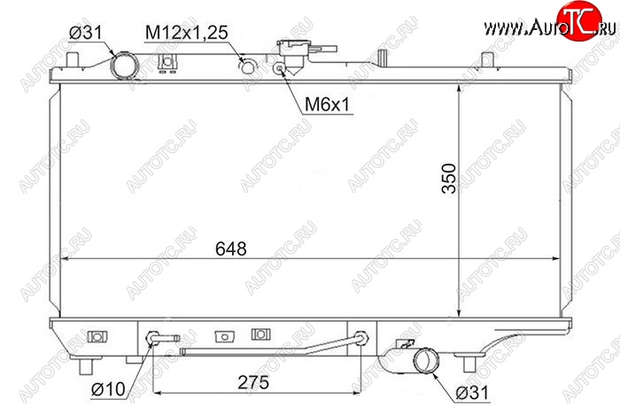 5 249 р. Радиатор двигателя SAT (пластинчатый, МКПП/АКПП) Mazda 323 BW рестайлинг седан (1989-1993)  с доставкой в г. Керчь