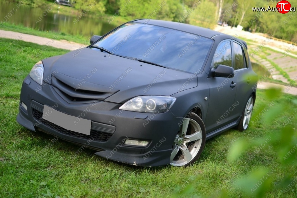 3 189 р. Решётка радиатора (спорт) Style (сетка) Mazda 3/Axela BK дорестайлинг, хэтчбэк (2003-2006) (Неокрашенная)  с доставкой в г. Керчь
