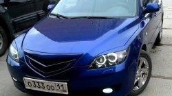 3 189 р. Решётка радиатора Style v3 (планка в середине)  Mazda 3/Axela  BK (2006-2009) рестайлинг, хэтчбэк (Неокрашенная)  с доставкой в г. Керчь. Увеличить фотографию 3