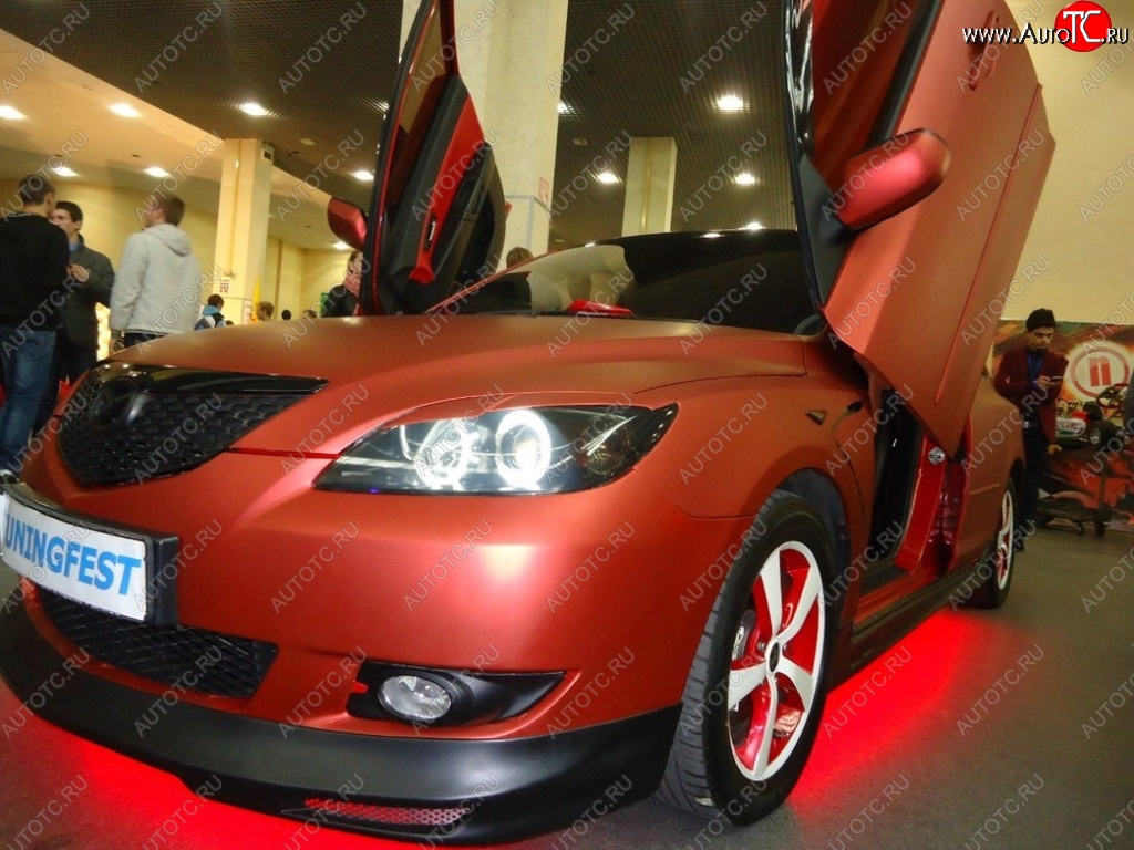 689 р. Реснички на фары Корнер  Mazda 3/Axela  BK (2003-2009) дорестайлинг, хэтчбэк, рестайлинг, хэтчбэк (Неокрашенные)  с доставкой в г. Керчь