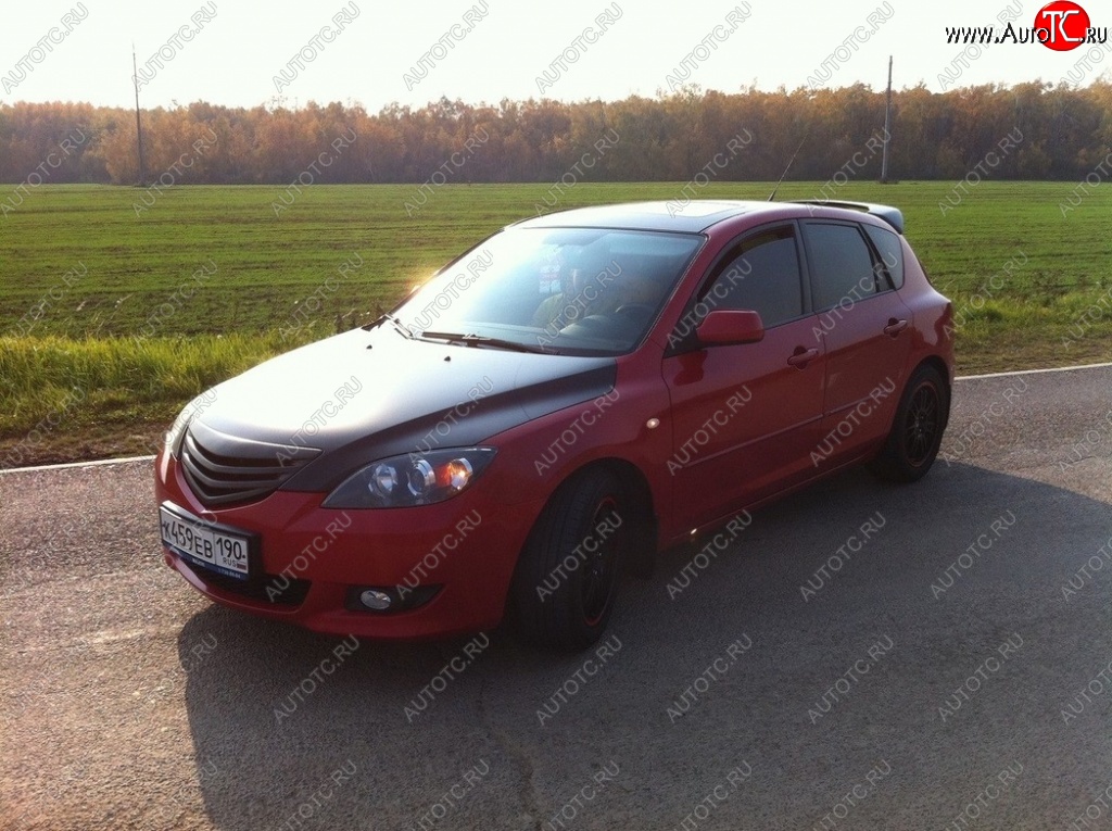 3 189 р. Решётка радиатора Style v1 (две полоски)  Mazda 3/Axela  BK (2006-2009) рестайлинг, хэтчбэк (Неокрашенная)  с доставкой в г. Керчь