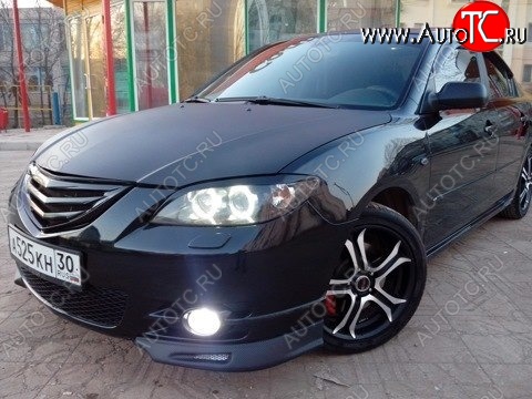 2 599 р. Клыки на передний бампер Style Mazda 3/Axela BK дорестайлинг седан (2003-2006) (Неокрашенные)  с доставкой в г. Керчь