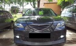4 999 р. Накладка на передний бампер Style Mazda 3/Axela BK дорестайлинг седан (2003-2006) (Неокрашенная)  с доставкой в г. Керчь. Увеличить фотографию 2