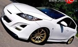 11 399 р. Передний бампер AutoEXE Mazda 3/Axela BL дорестайлинг, хэтчбэк 5 дв. (2009-2011) (Без сетки, Неокрашенный)  с доставкой в г. Керчь. Увеличить фотографию 4
