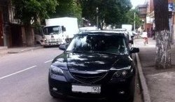 3 189 р. Решётка радиатора (рестайл) Style (полоска)  Mazda 3/Axela  BK (2006-2009) рестайлинг седан (Неокрашенная)  с доставкой в г. Керчь. Увеличить фотографию 2