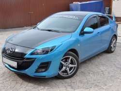 1 049 р. Реснички на фары LENZDESIGN Mazda 3/Axela BL дорестайлинг, хэтчбэк 5 дв. (2009-2011) (Неокрашенные)  с доставкой в г. Керчь. Увеличить фотографию 2
