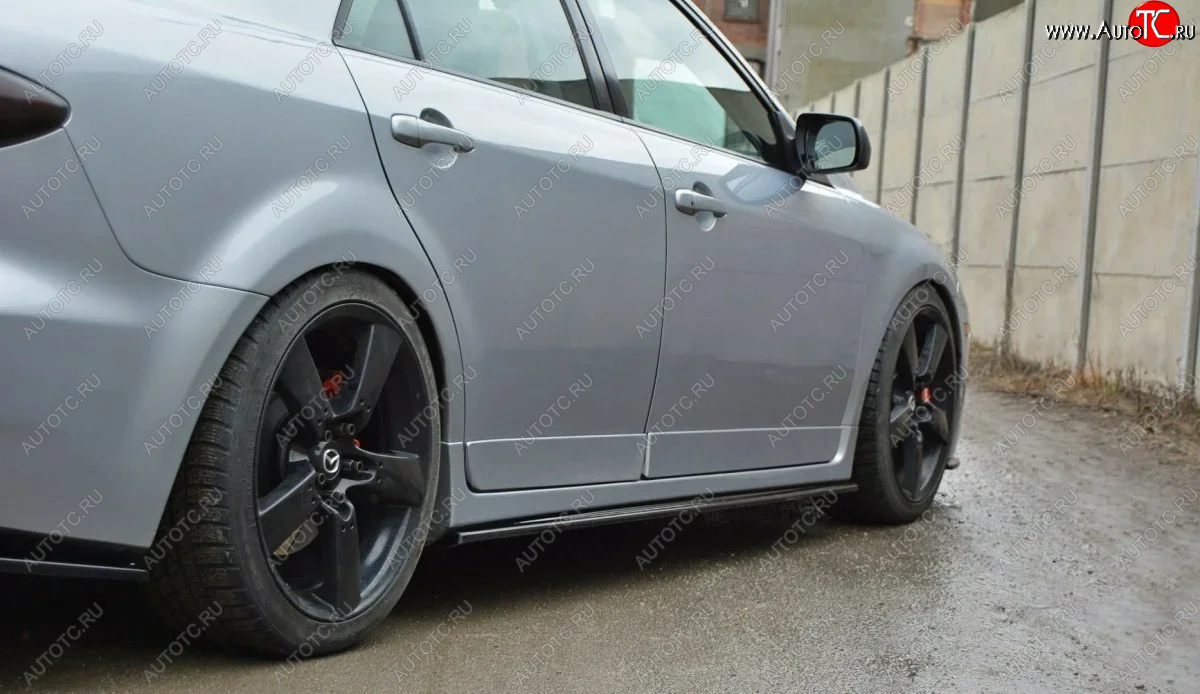 5 249 р. Пороги KURAJ Mazda 6 GG седан дорестайлинг (2002-2005) (Неокрашенные)  с доставкой в г. Керчь