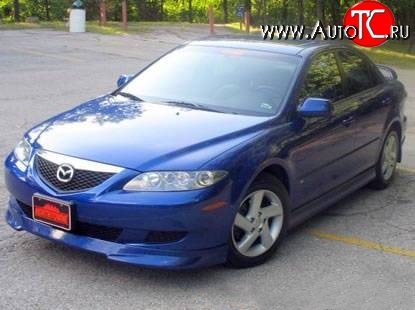 6 549 р. Накладка Razzi на передний бампер Mazda 6 GG лифтбэк дорестайлинг (2002-2005) (Неокрашенная)  с доставкой в г. Керчь