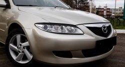 629 р. Реснички RA на фары Mazda 6 GG лифтбэк рестайлинг (2005-2008) (Неокрашенные)  с доставкой в г. Керчь. Увеличить фотографию 2