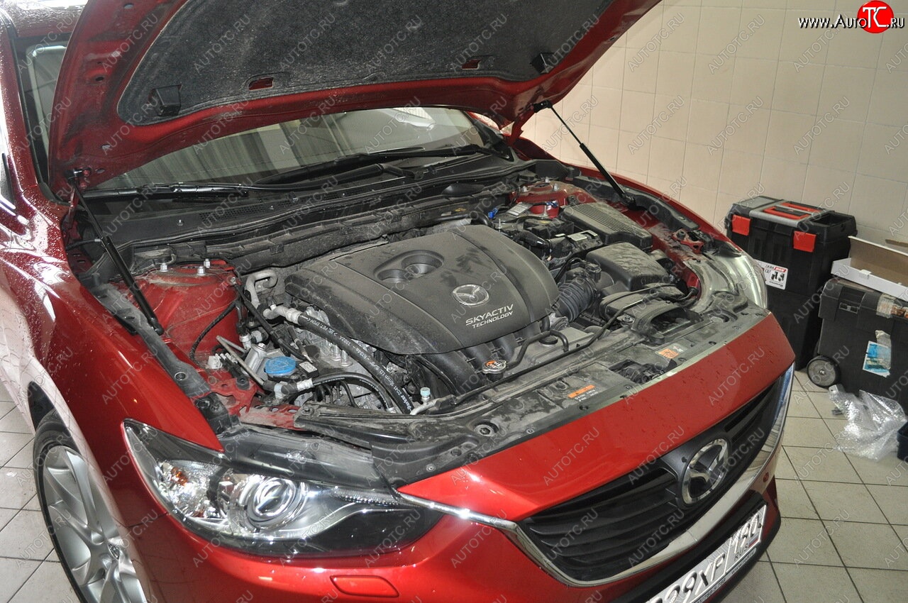 2 099 р. Упоры капота Russtal Mazda 6 GJ дорестайлинг седан (2012-2015)  с доставкой в г. Керчь