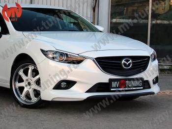 Клыки переднего бампера Var №2 Lite (комплектация Drive и Activ) MV-Tuning Mazda 6  GJ (2012-2018) дорестайлинг седан, дорестайлинг универсал, 1 рестайлинг универсал, 1-ый рестайлинг седан