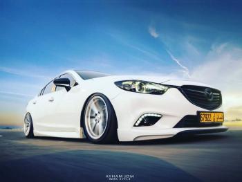 6 299 р. Клыки переднего бампера Var №2 Lite (комплектация Drive и Activ) MV-Tuning Mazda 6 GJ дорестайлинг седан (2012-2015) (Неокрашенные)  с доставкой в г. Керчь. Увеличить фотографию 2