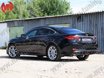 12 699 р. Диффузор заднего бампера Sport v2 Mazda 6 GJ дорестайлинг седан (2012-2015) (Неокрашенный)  с доставкой в г. Керчь. Увеличить фотографию 3