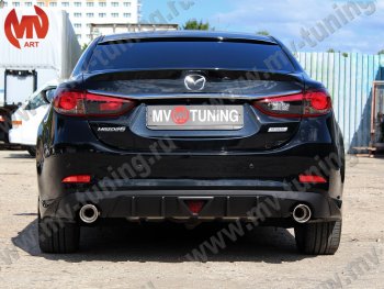 12 699 р. Диффузор заднего бампера Sport v2 Mazda 6 GJ дорестайлинг седан (2012-2015) (Неокрашенный)  с доставкой в г. Керчь. Увеличить фотографию 4
