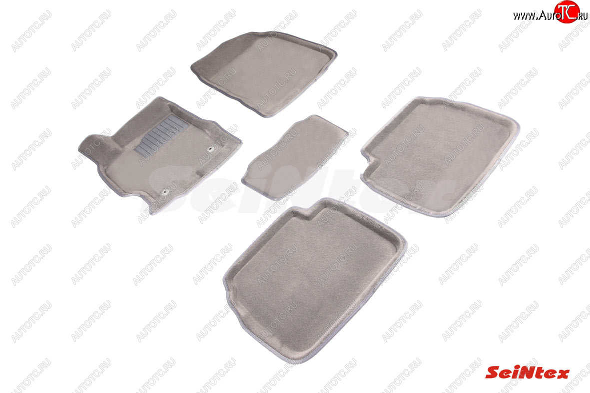 7 049 р. Текстильные коврики в салон SEINTEX 3D  Mazda 6  GH (2007-2012) дорестайлинг лифтбэк, дорестайлинг седан, дорестайлинг универсал, рестайлинг лифтбэк, рестайлинг седан, рестайлинг универсал (серые)  с доставкой в г. Керчь