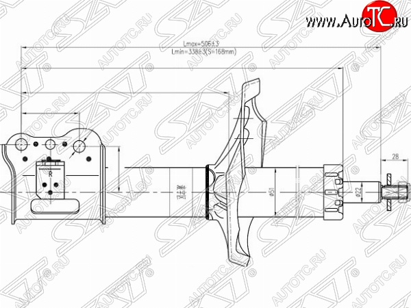 3 699 р. Левый амортизатор передний SAT  Mazda 626 ( GF,  GF,FW) - Capella  GF  с доставкой в г. Керчь