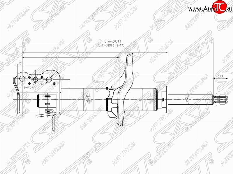 4 299 р. Левый амортизатор задний SAT  Mazda 626 ( GF,  GF,FW) - Capella  GF  с доставкой в г. Керчь