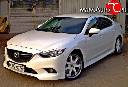 7 899 р. Накладки на передний бампер SkyActivSport  Mazda 6  GJ (2012-2015) дорестайлинг седан (Неокрашенная)  с доставкой в г. Керчь