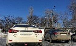 12 699 р. Диффузор заднего бампера Sport v1  Mazda 6  GJ (2015-2018) 1-ый рестайлинг седан (Неокрашенная)  с доставкой в г. Керчь. Увеличить фотографию 2