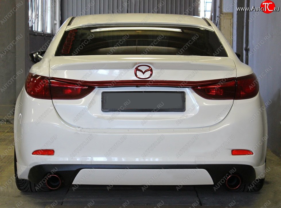10 899 р. Диффузор заднего бампера Sport v3  Mazda 6  GJ (2015-2018) 1-ый рестайлинг седан (Неокрашенная)  с доставкой в г. Керчь