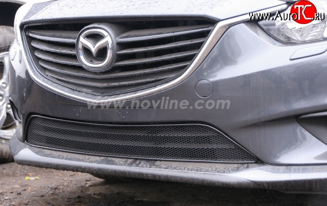 1 619 р. Сетка на бампер Novline  Mazda 6  GJ (2012-2015) дорестайлинг седан  с доставкой в г. Керчь