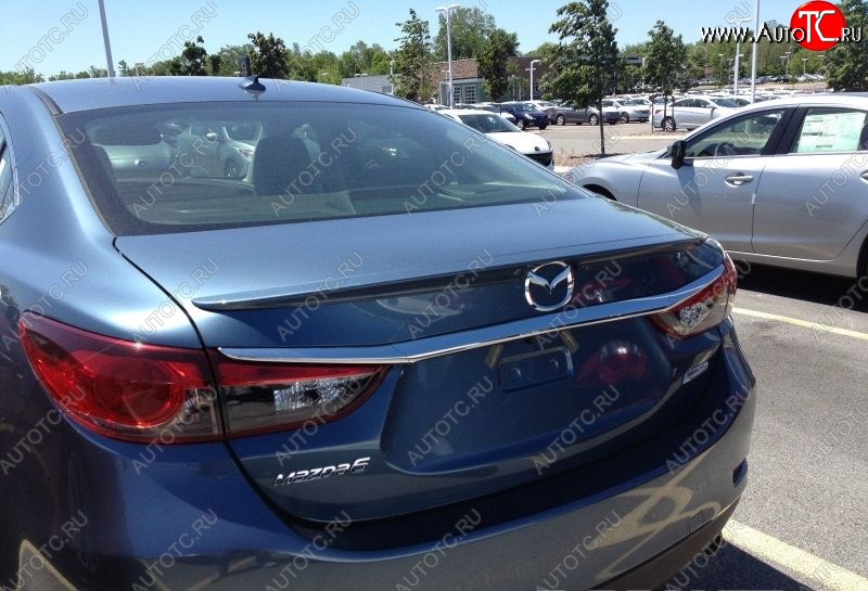 4 089 р. Лип спойлер SKYACTIV Mazda 6 GJ 1-ый рестайлинг седан (2015-2018) (Неокрашенный)  с доставкой в г. Керчь