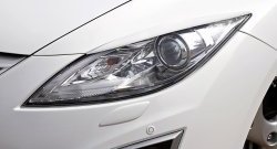 849 р. Реснички на фары (рестайлинг) RA Mazda 6 GH дорестайлинг седан (2007-2010) (Неокрашенные)  с доставкой в г. Керчь. Увеличить фотографию 2
