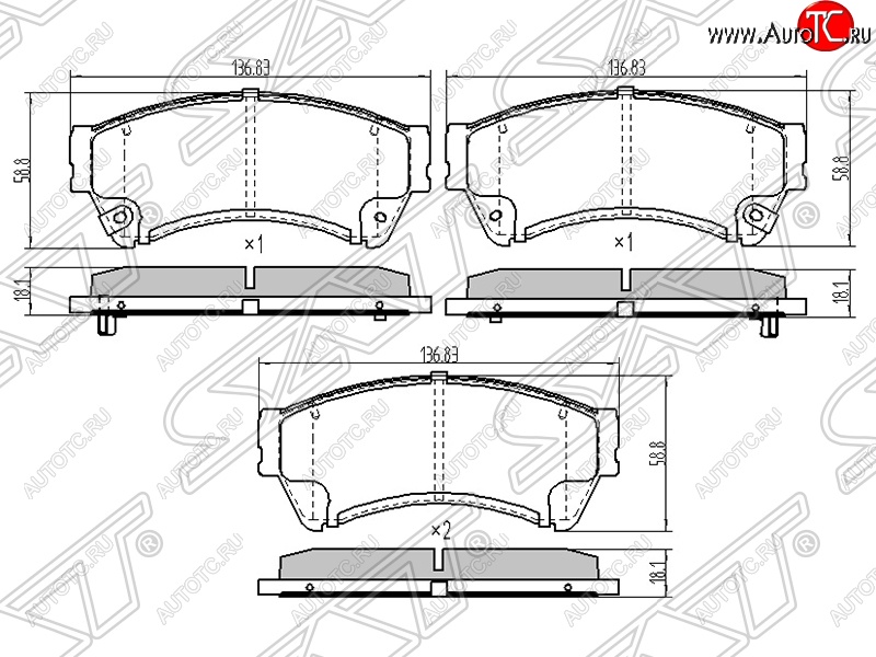 1 229 р. Колодки тормозные SAT (передние)  Mazda 6  GH - Atenza  с доставкой в г. Керчь